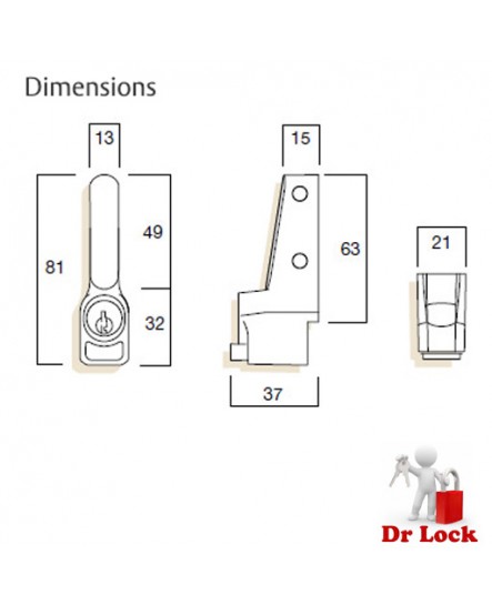 Dr Lock Shop Sliding Window lock - Brown