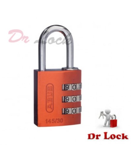 Dr Lock Shop Abus aluminium Orange body 3 wheel combination padlock 30mm case