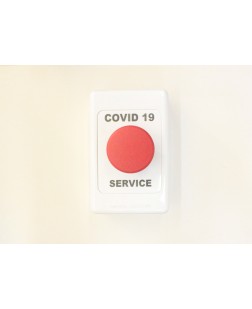 COVID 19 Button - COVID 19 SERVICE BUTTON RED N/C