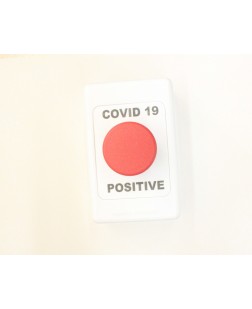 COVID 19 Button - POSITIVE - RED COVID 19 BUTTON N/C