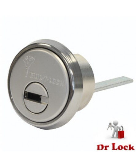 Dr Lock Shop Mul-T-Lock High Security 201 Rim Cylinder - Satin Chrome