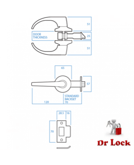 Lockwood 930 Classroom Handle Lock