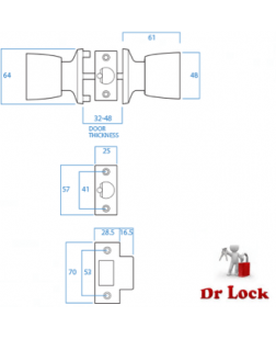 Lockwood 530 Classroom Handle Lock