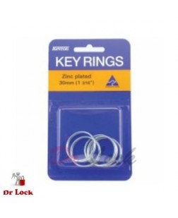 Kevron 5 pack zinc plated key rings 38 mm