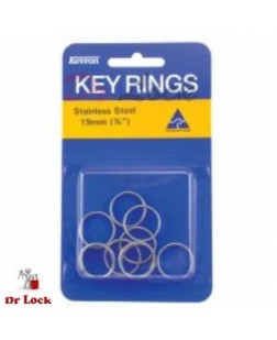 Kevron stainless steel key rings 10 pack 19 mm