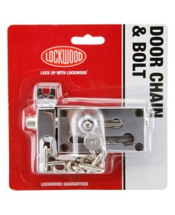 LOCKWOOD DOOR CHAIN & BOLT 150 CP DP