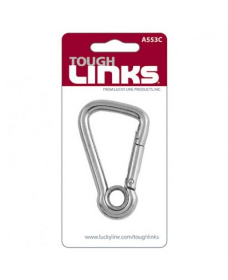 Dr Lock Shop T-LINKS D SHACKLE SPRING CLIP SQUARE TOP w/- EYELET 60MM SS