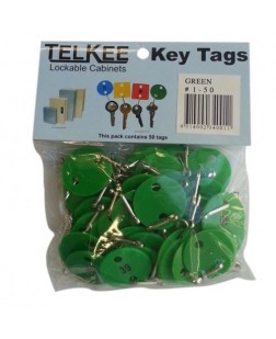 TELKEE KEY TAGS #1-50 GREEN ROUND