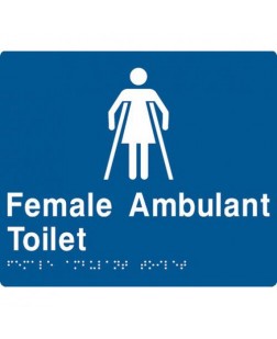 TTSM SIGN FEMALE AMBULANT TOILET WHT/BLU
