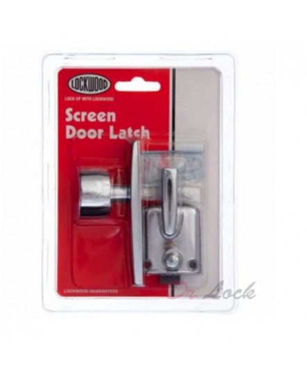 Dr Lock Shop Lockwood Screen Door Latch Lock - Chrome Plate