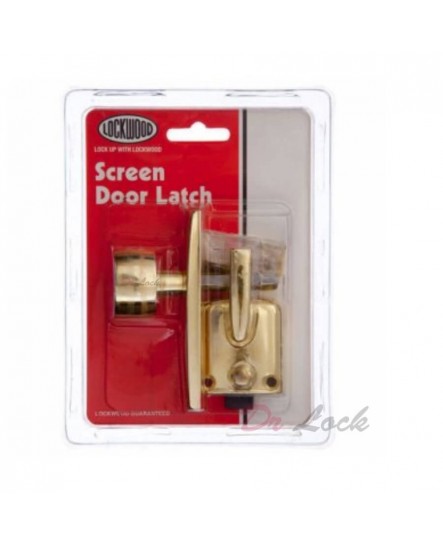 Dr Lock Shop Lockwood Screen Door Latch Lock - Polished Brass