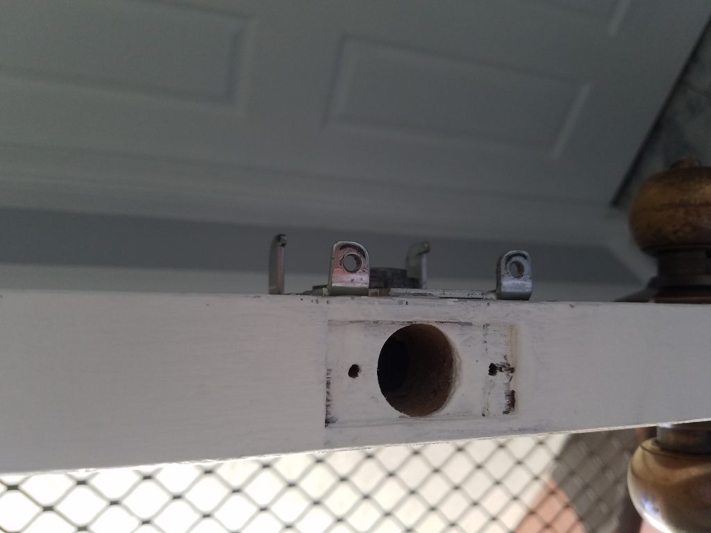 fix lock holes in doors deadbolt , lockwood 001 