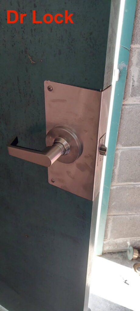 Door saver plate with new lock installed around the Parramatta Area - Dr Lock Locksmith 24 hour