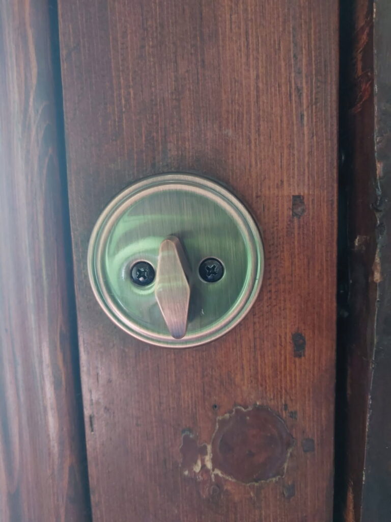 Single sided lock installed on front door of house Parramatta Locksmith Dr Lock